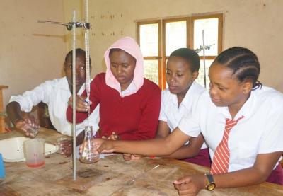 usangi_girls_school_chemistry_Students 2018